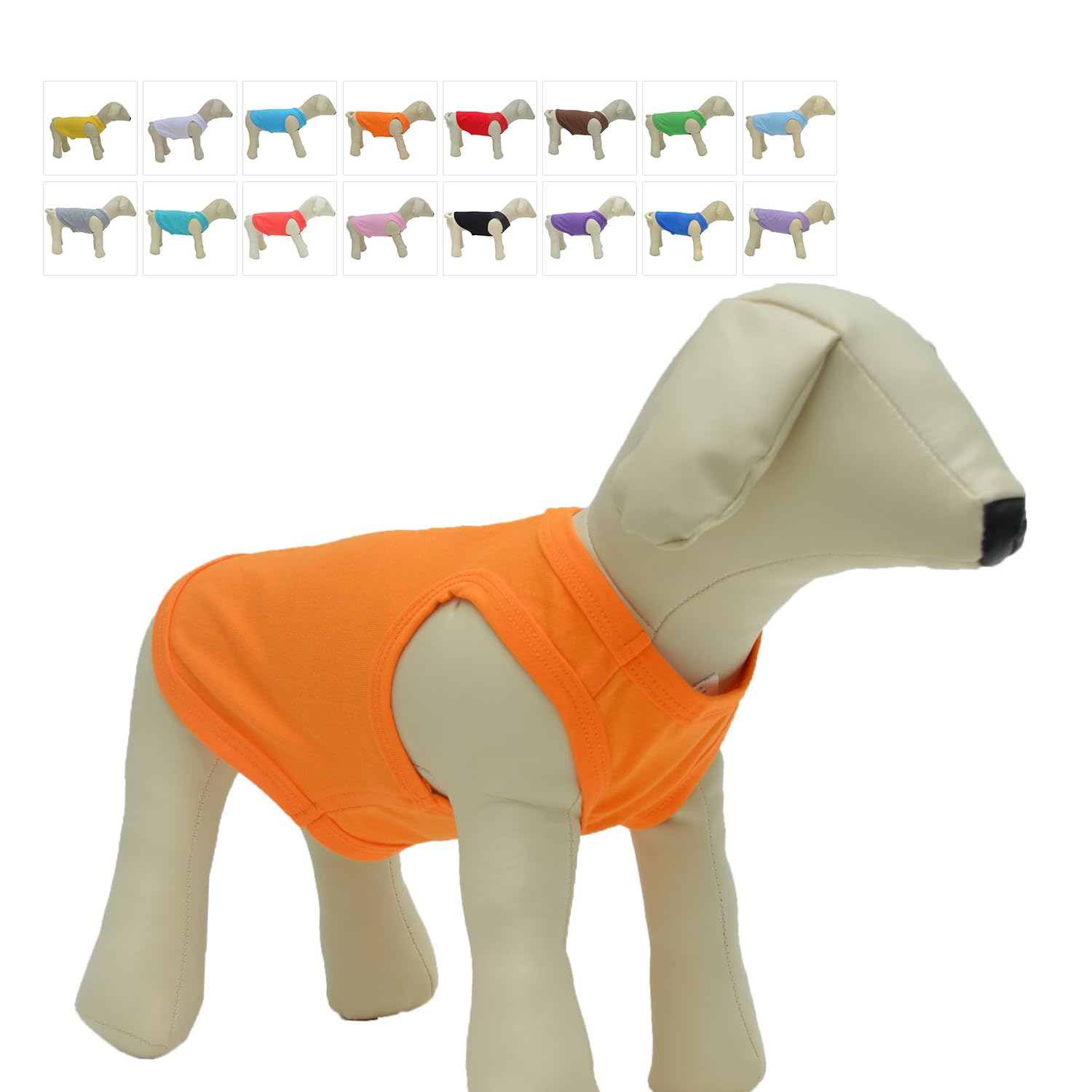 2018 Pet Clothes Dog Clothing Blank T-Shirt Tanks Top Vests for Small Middle Large Size Dogs 100% Cotton Dog Summer Vest Classic (L, Orange)