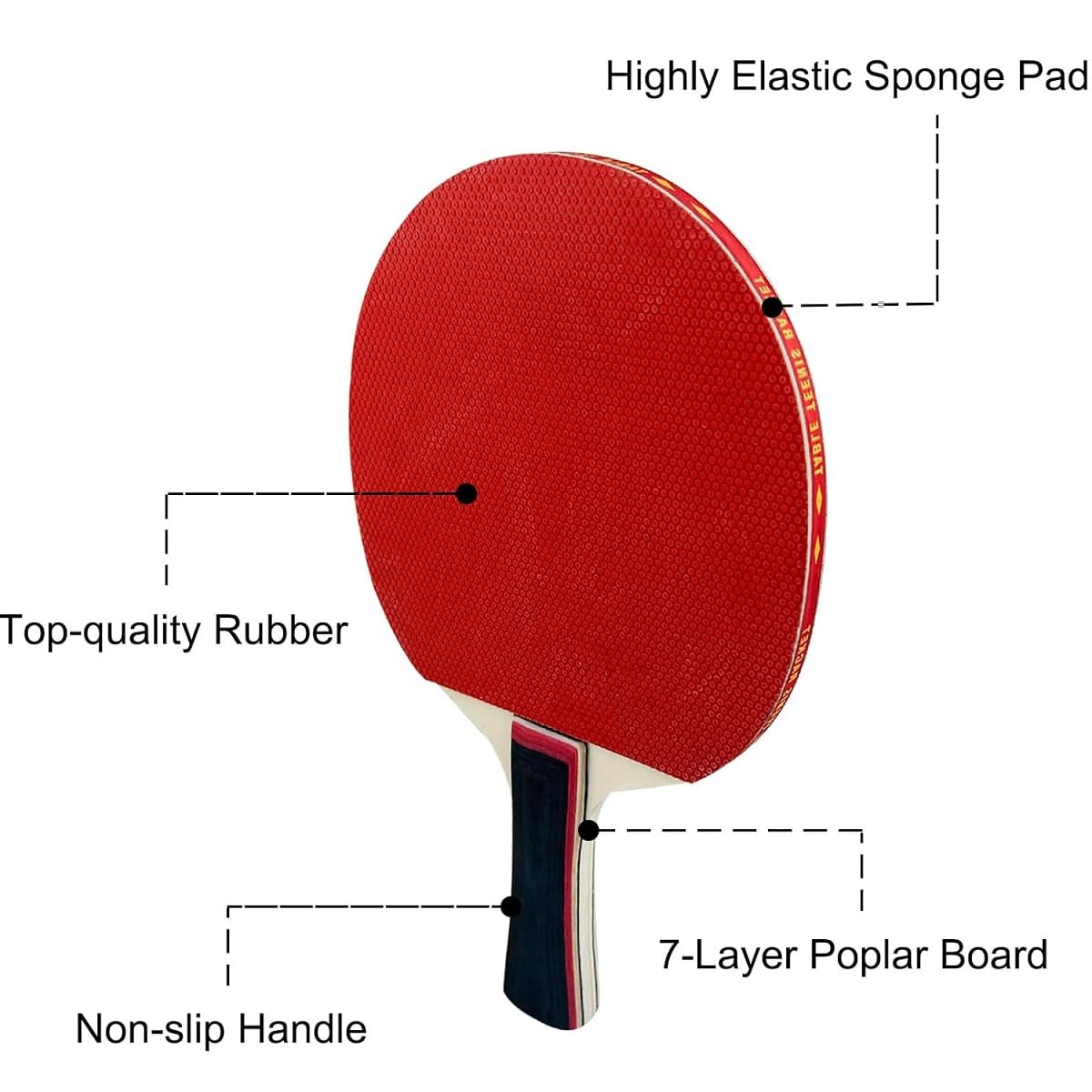 Set di Racchette da Ping Pong,Set da Tennis da Tavolo con 2 Racchette E 3 Palline,Set di Racchette da Ping Pong con Tasca per Dilettanti Principianti Professionisti