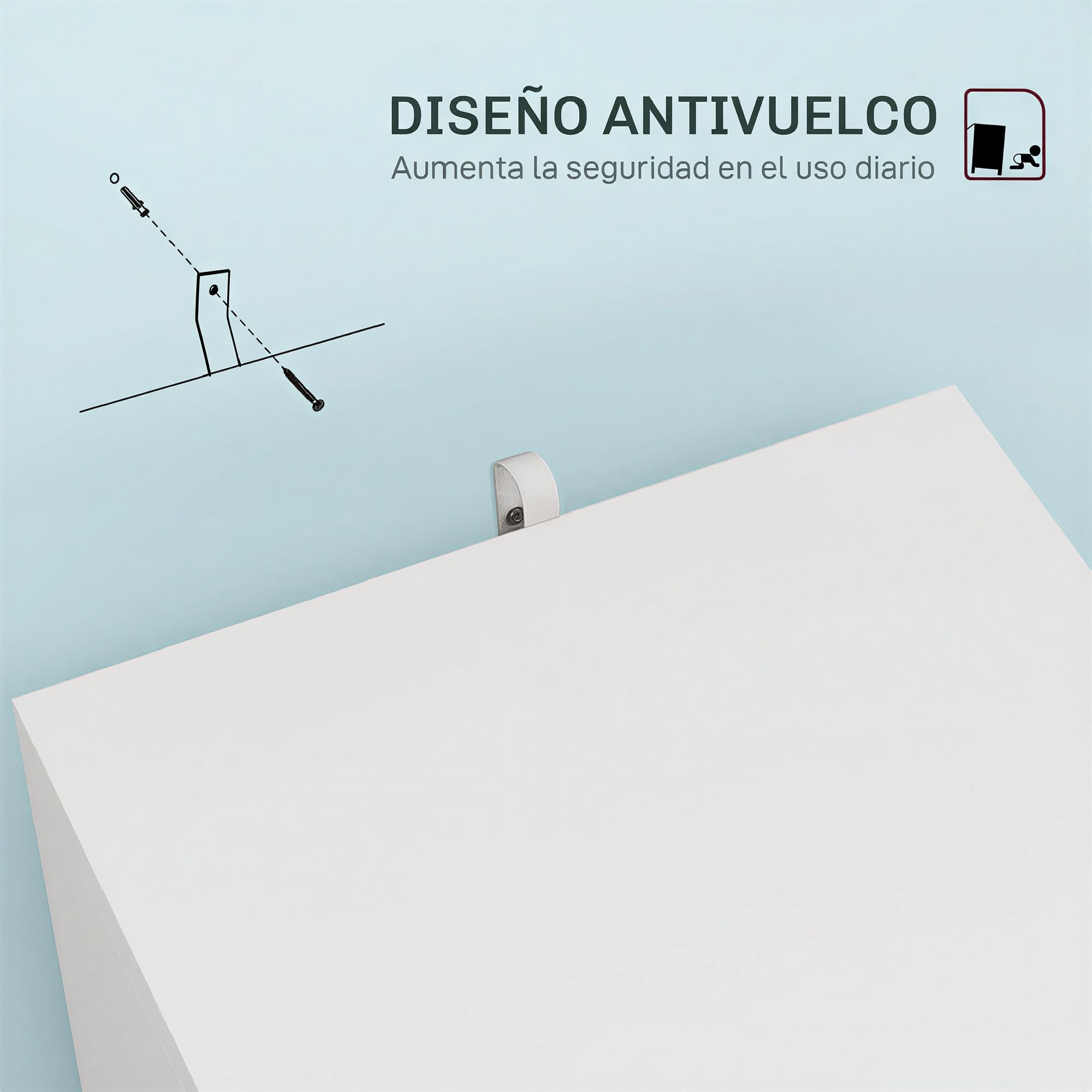 HOMCOM Cassettiera da ufficio 2 cassetti A4 e lettera 40 x 41,5 x 67,5 cm bianco | Mobile archivio, cassettiera per scrivania, con serrature, cartelle sospese