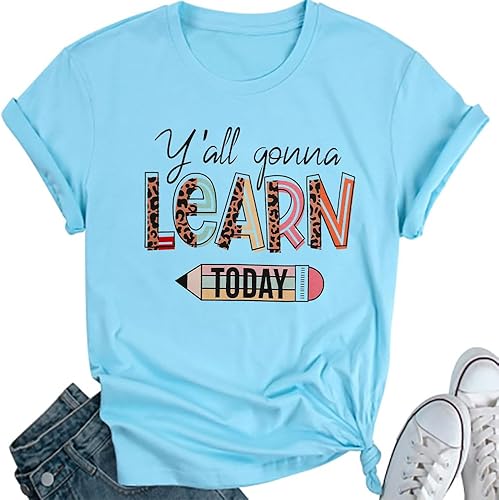 Miniatura 6 de Camisetas de profesora para mujer, camisetas de manga corta para profesores de preescolar y jardín de infantes