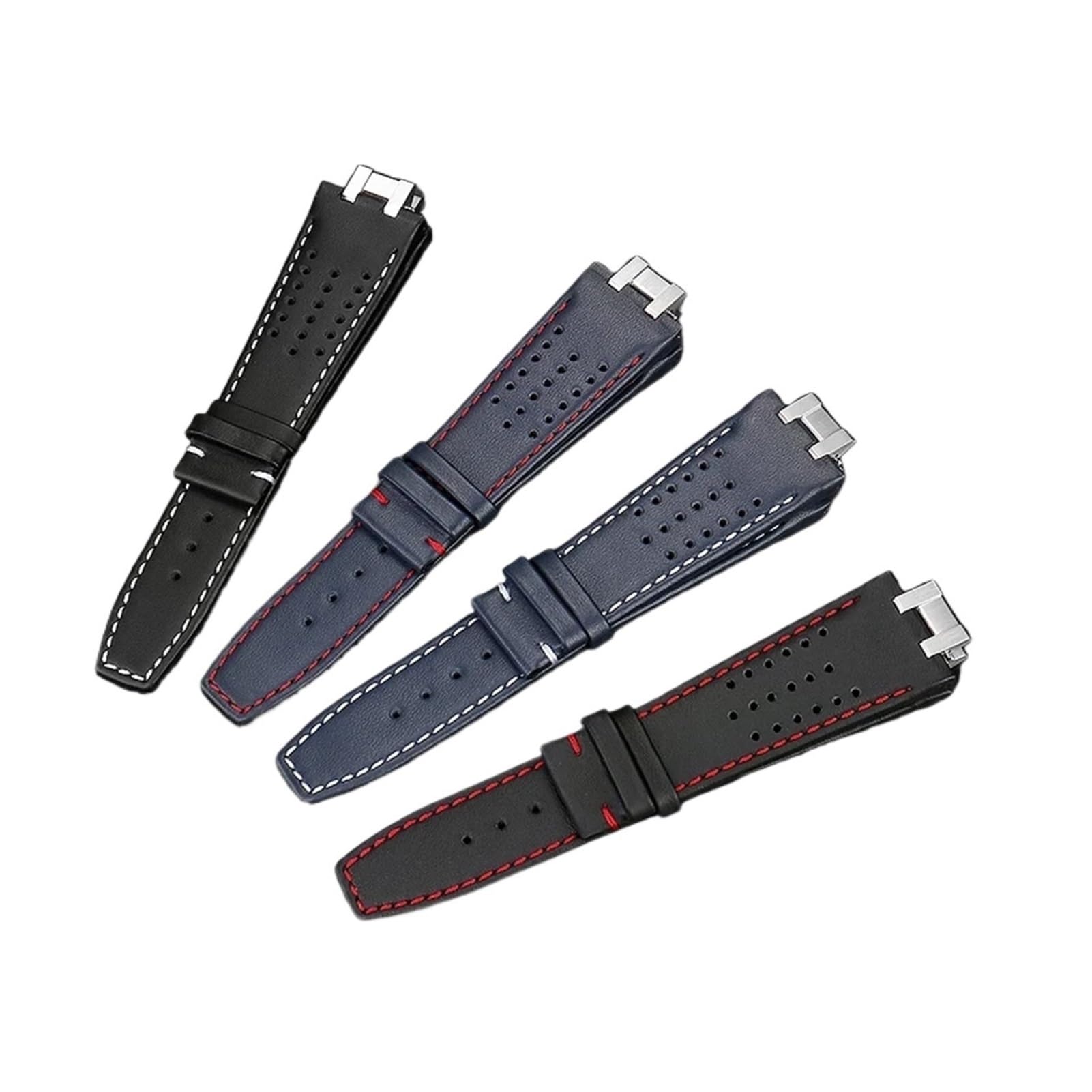 Genérico Correa de reloj cuero vaca compatible con Maurice Lacroix AIKON AI6038 AI6008 AI6007 AI6058 Correas extremo convexo acero inoxidable liberación rápida