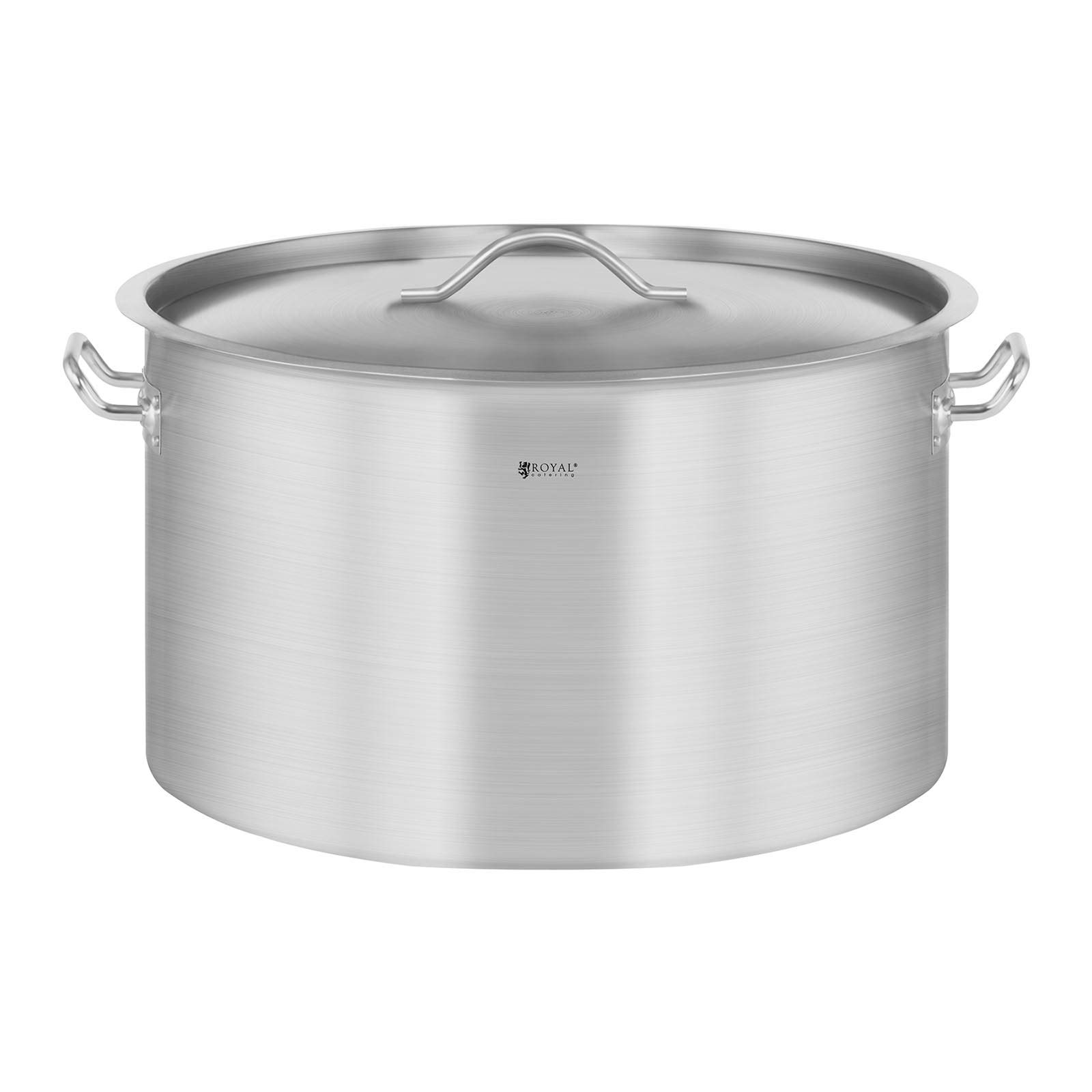 Royal Catering Pentola Per Induzione Pentola Acciaio Inox RCST-​32E (Acciaio Inox, 31 L, Fondo 5 mm)