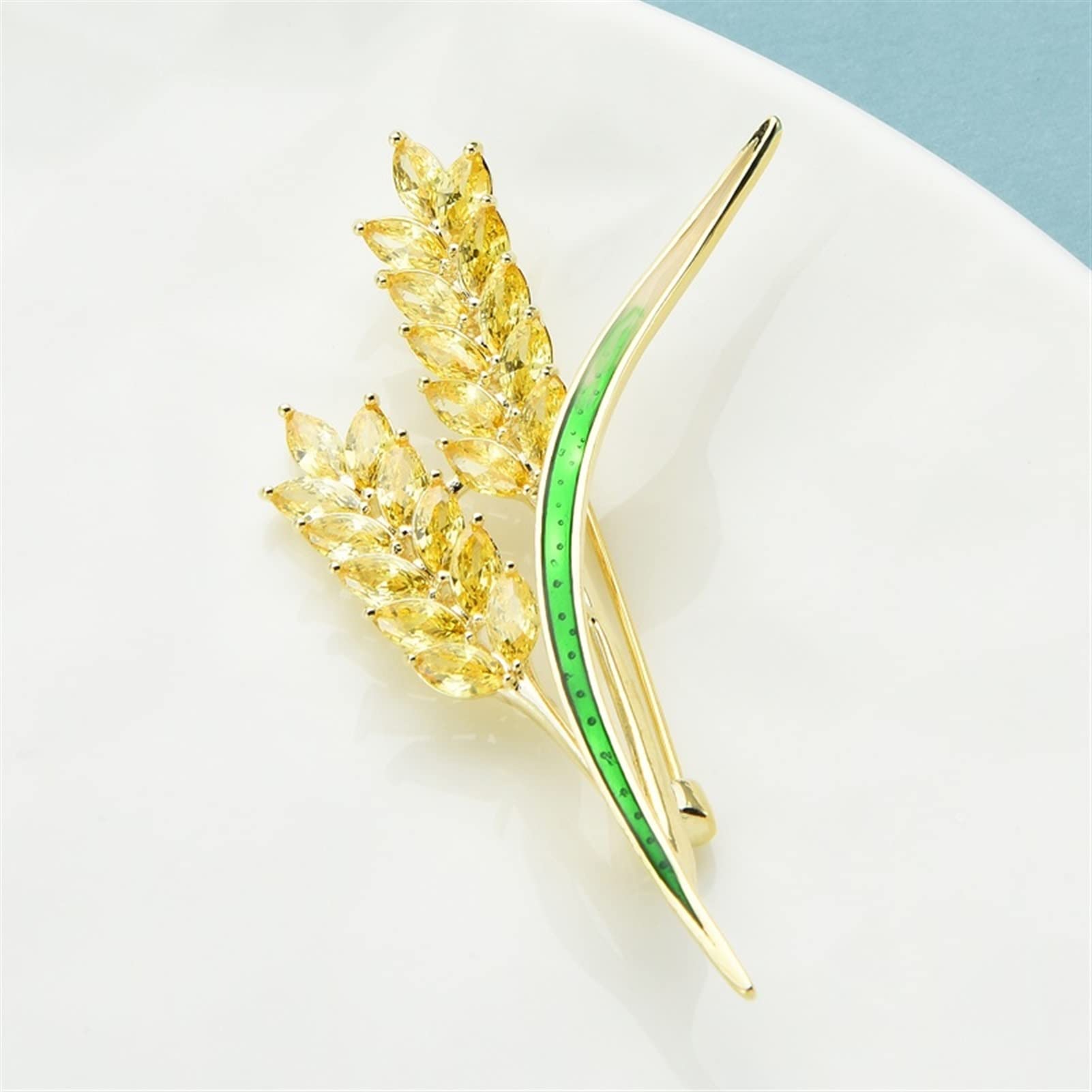 Damen-Brosche, Anstecknadeln, Damenmode-Accessoires, Damen-Elegante Weizen-Brosche, Emaille-Blatt, Schönheit, Weizenblumen-förmige Brosche, Party-Bankett-Brosche, modische Broschen