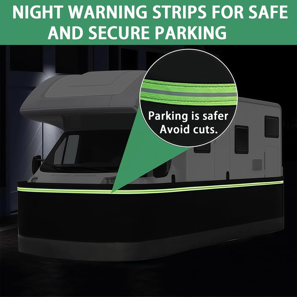 Battiscopa per camper resistente per rimorchi da viaggio, gonna per camper fai da te con fondo in rete di ferro, fibra di poliestere impermeabile per il freddo