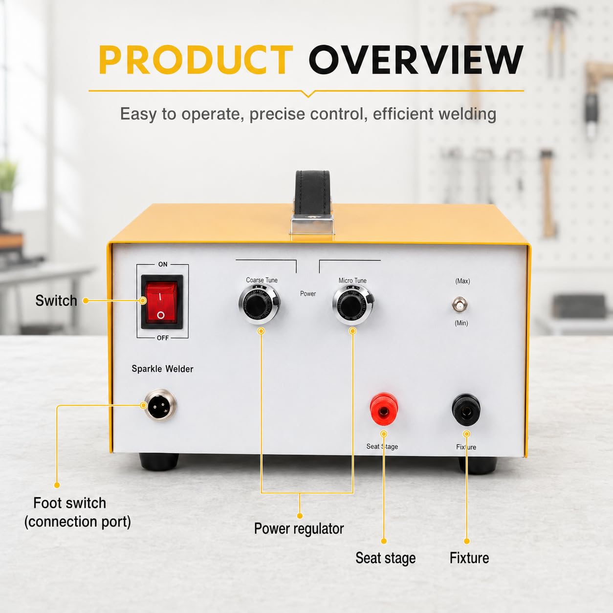 Pulse Arc Jewelry Spot Welder, 600 W, 0,5-80 A, nożny