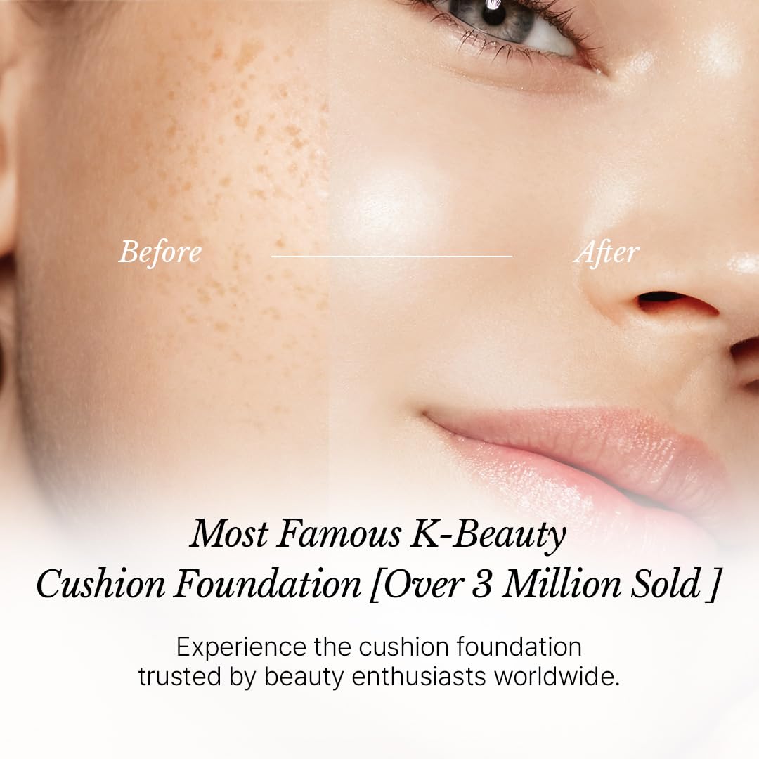 [Paris] Kissen mit Punkt, Excellence Cushion Foundation – 23 mittelbeige, lange Lebensdauer, modulare Abdeckung, leichte und atmungsaktive Textur, feuchtigkeitsspendende Helligkeit