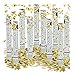 Relaxdays 10 x Party Popper 40 cm im Konfettikanonen Set, Konfetti Bombe für Hochzeit und Geburtstag, Konfetti Shooter 6-8 m Effekthöhe, Gold metallic