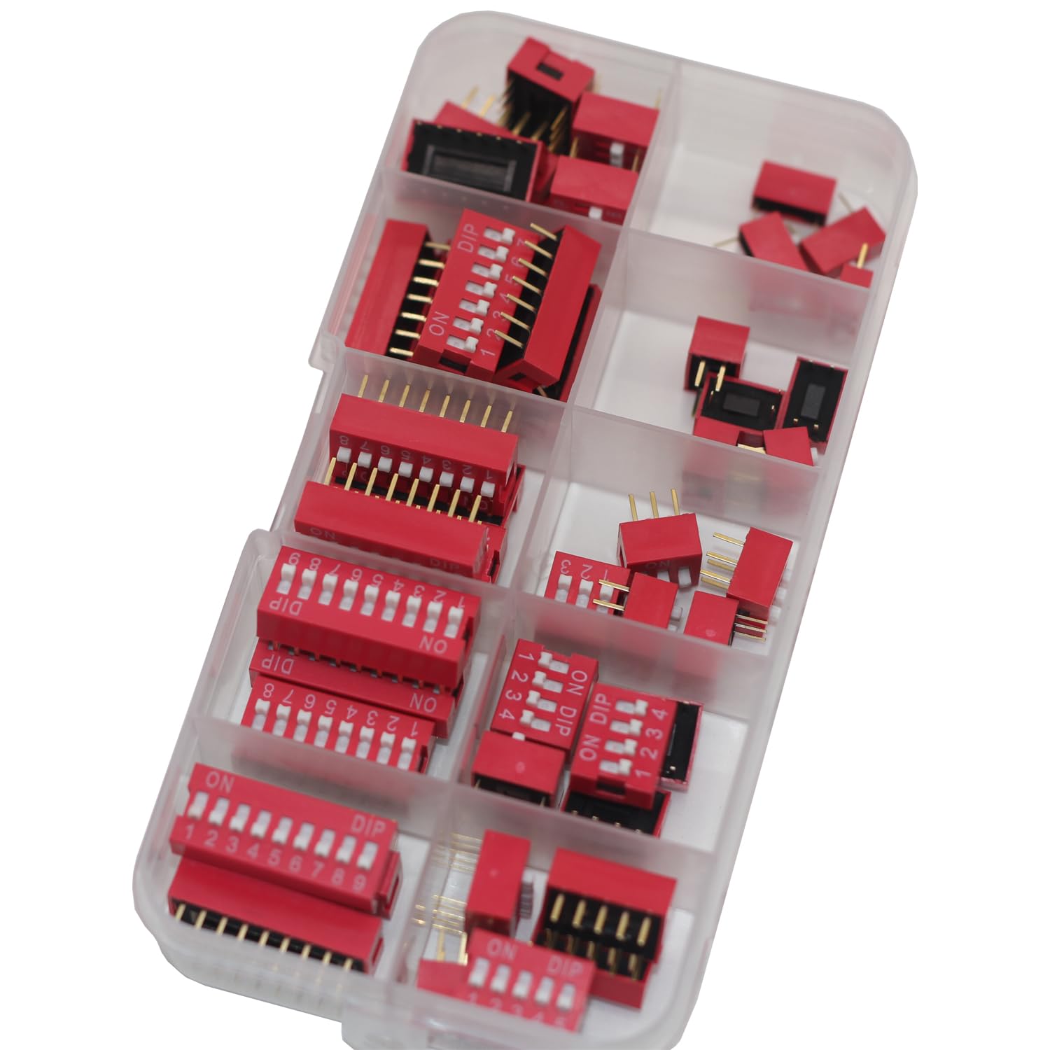 45Pcs Dip Switch Assorted Kit On Off Toggle 2.54mm Range 1 2 3 4 5 - 4
