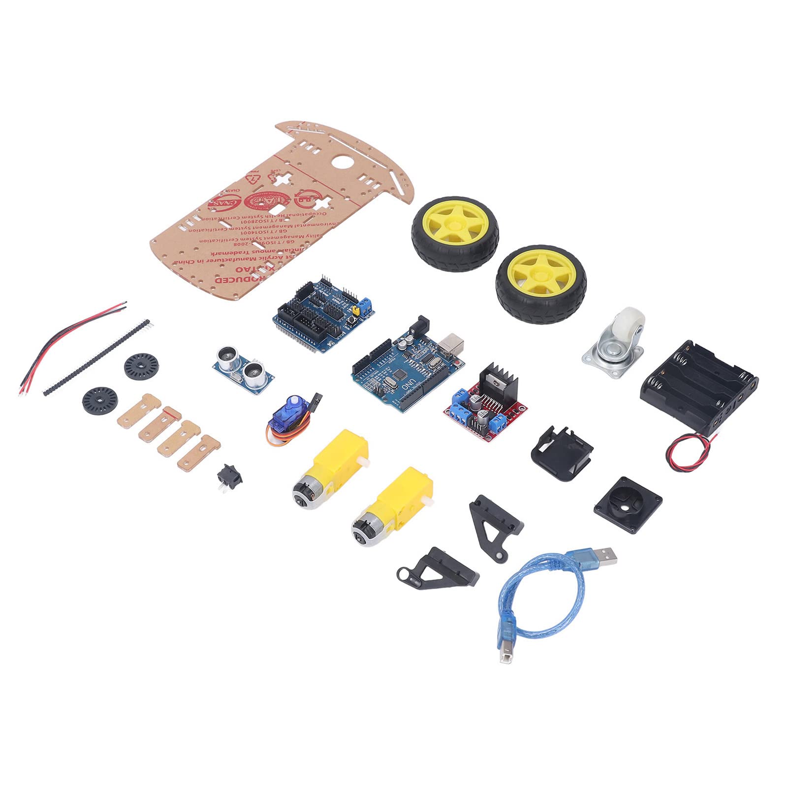 DIY Robot Smart Car Châssis Kit DIY Programmable Development Board 2WD Ultrasonic avec Motor MCU