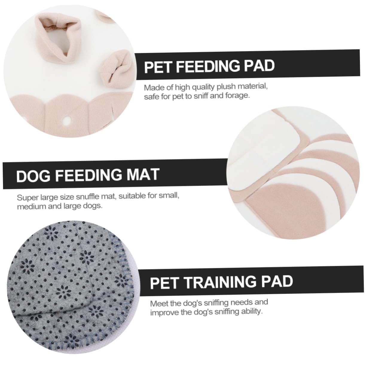 Tapis de Fouille pour Chien, Tapis D’Apprentissage la Recherche de Nourriture, Peluche, Beige, pour Activités Intérieures, Petit et Grand Chien