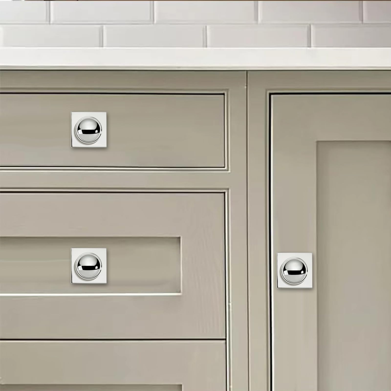 KHTUMEWARE-270+323 Round Knob, Polished Nickel, 2-Pack in Polished Nickel — KHTUMEWARE