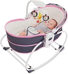 Cadeira Moises 5 em 1, Mastela, Cinza/Rosa, Médio