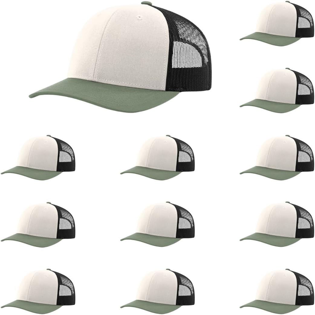 Richardson 112 Classic Six-Panel Adjustable Snapback Trucker Cap | Bulk Packs Available