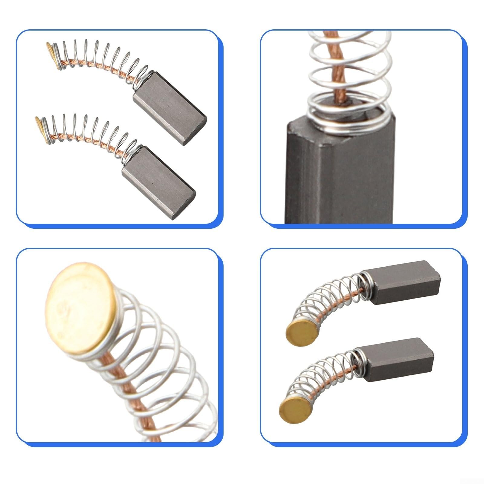 Spazzole di carbone per motore elettrico, 2 pezzi, 13 mm x 6 mm x 4 mm, parti di ricambio per utensili elettrici, seghe circolari, trapani, aspirapolvere, smerigliatrici angolari