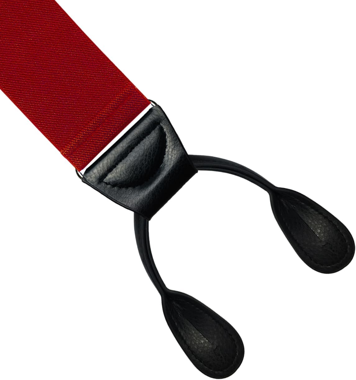 Moulen Men's Y-Back 2 Inches Wide Heavy Duty Button End Adjustable Utility Suspenders, Black, Size Large - Image 4