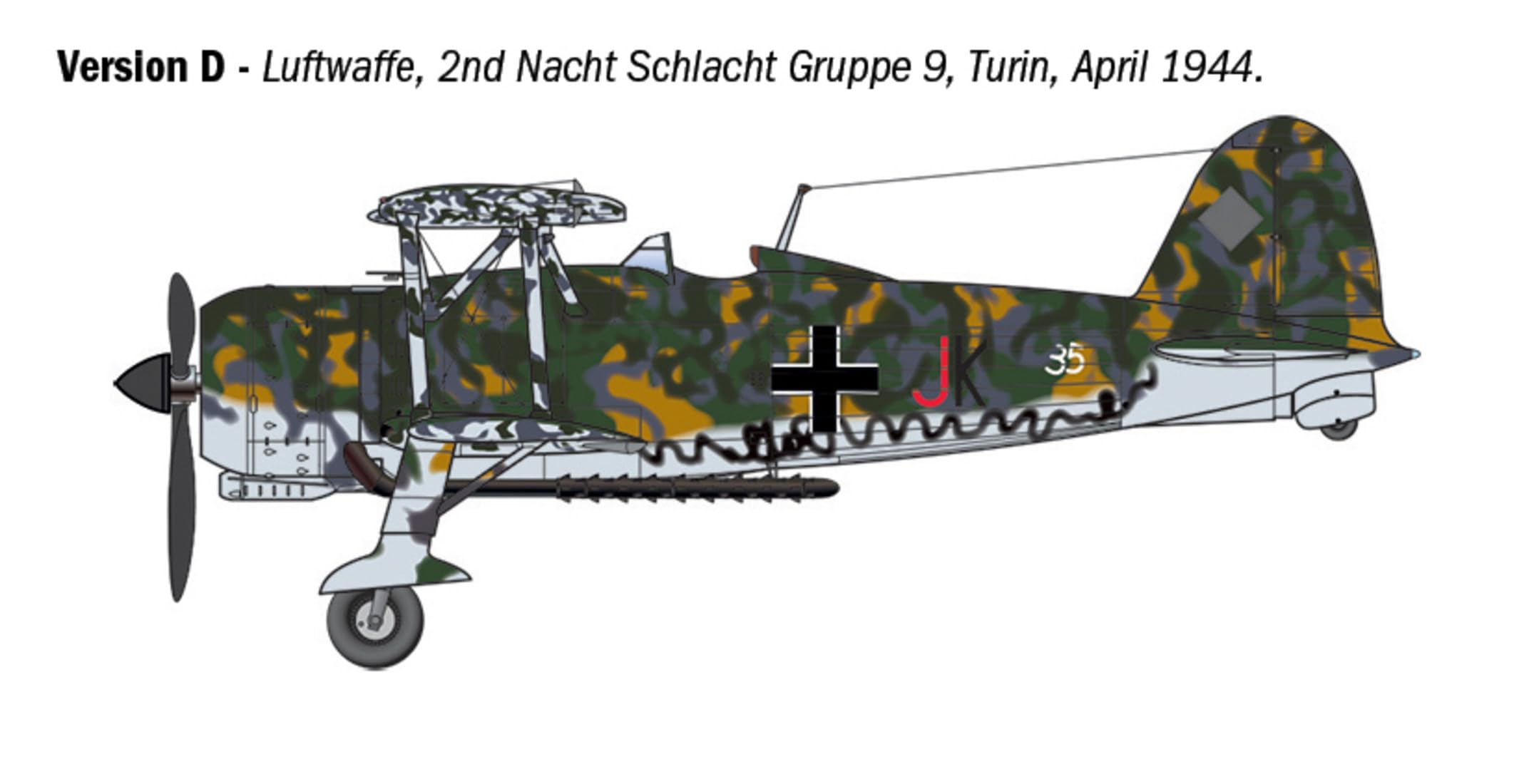 Italeri 2842 1:48 FIAT CR.42 Falco Jagd.-F/Nachtjäger - Modellbau, Bausatz, Standmodellbau, Basteln, Hobby, Kleben, Plastikbausatz, Militär Bausatz
