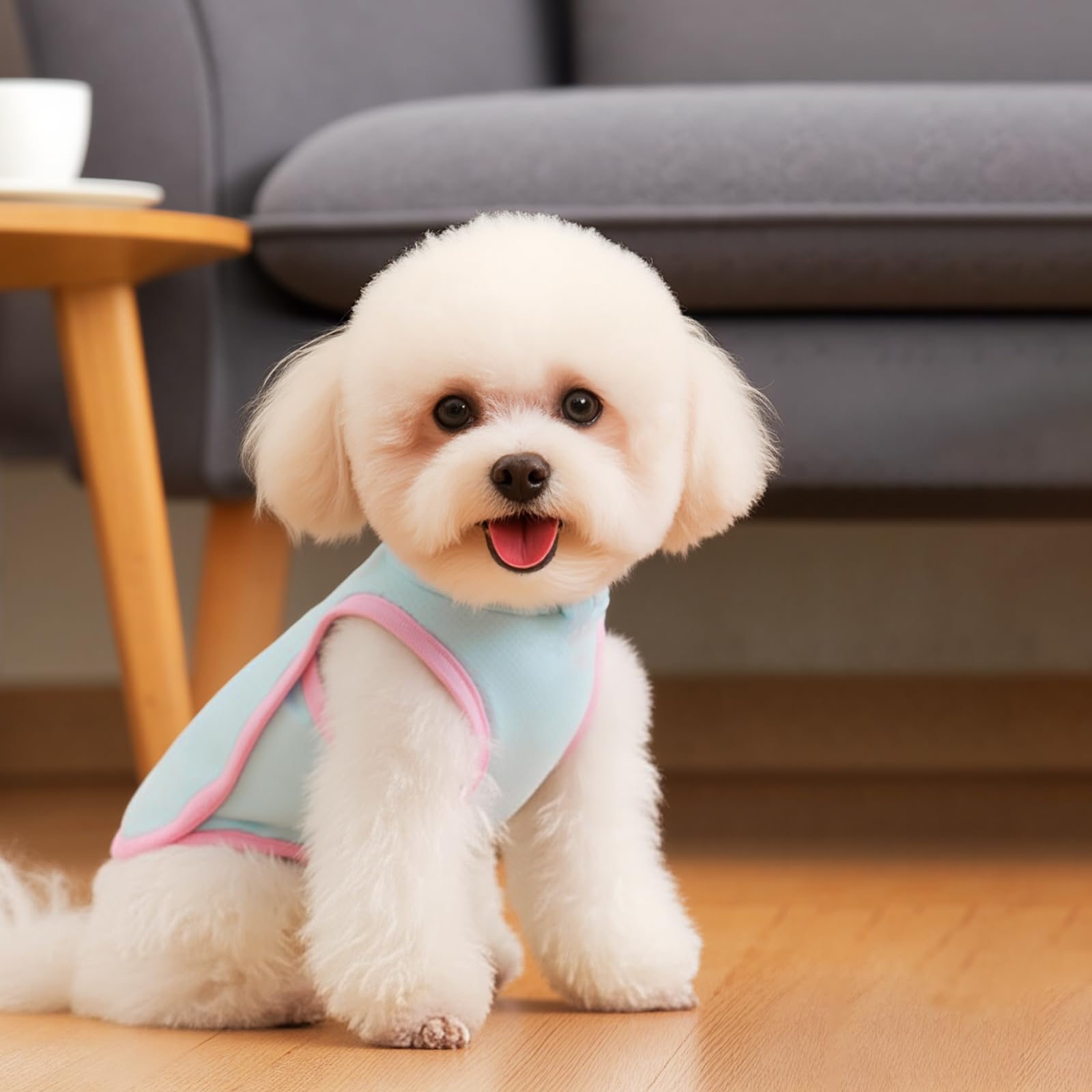 Dog Cooling Vest Instant Breathable Ice Silk Summer Clothes Canine Cooling Gear with Adjustable Straps for Dogs Cats Quick Dry Puppy T-Shirt for Hiking Summer Outdoor (Blue - Image 4
