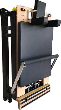 Katlanabilir Reformer Pilates Aleti,Siyah ve Ahşap