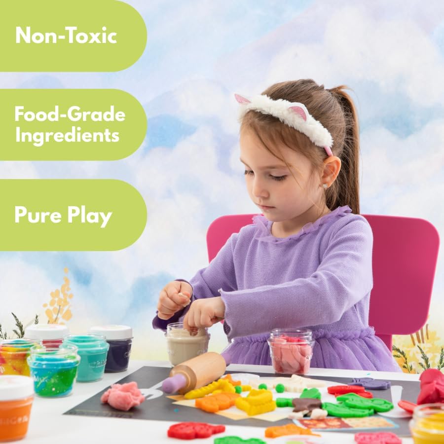 Miniatura 6 de Juego de masa de juego natural, no tóxico, súper suave, masa de larga duración, masa de modelado, artes y manualidades para niños, juguetes