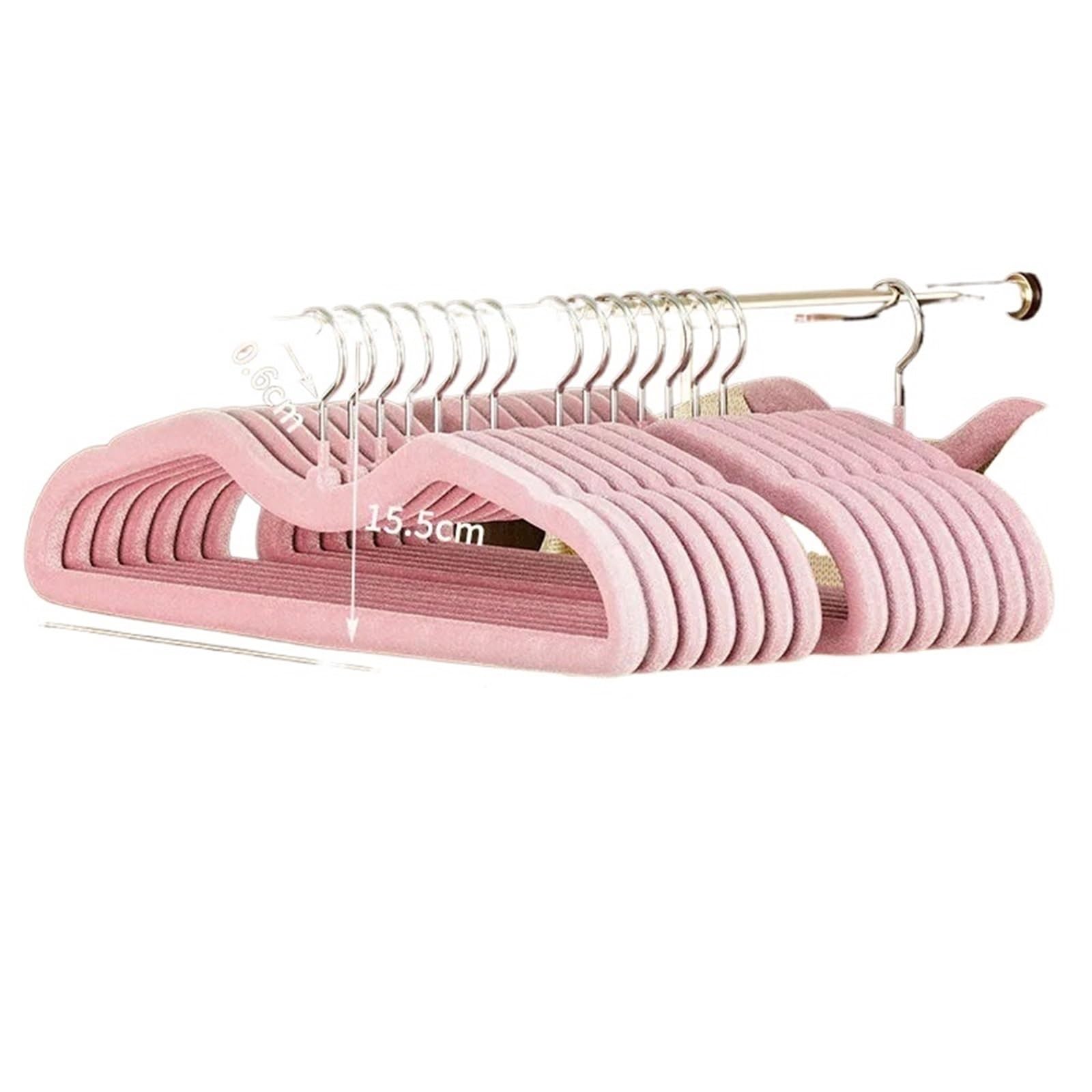 Flocked Hangers Flocked Clothes Hanger No Trace Anti-shoulder Corner Anti-slip Drying Support Special Short-neck For Wardrobe(A03-10PCS)