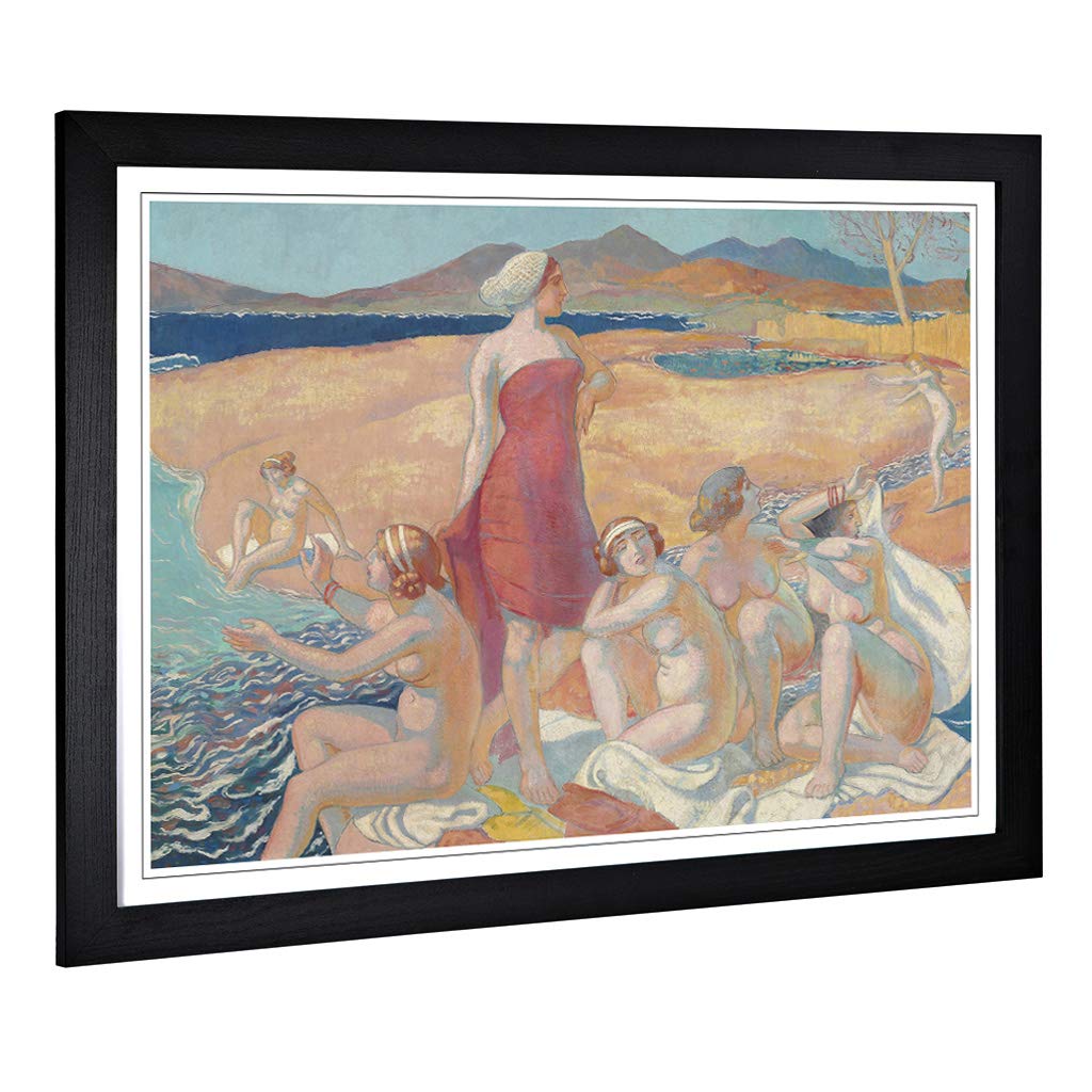 Big Box Art Framed Print of Maurice Denis The Awakening of Ulysses Design | Wall Art Picture | Home Decor for Kitchen, Living Room, Bedroom, Hallway, Black, A2 / 24.5x18 Inch / 62x45cm