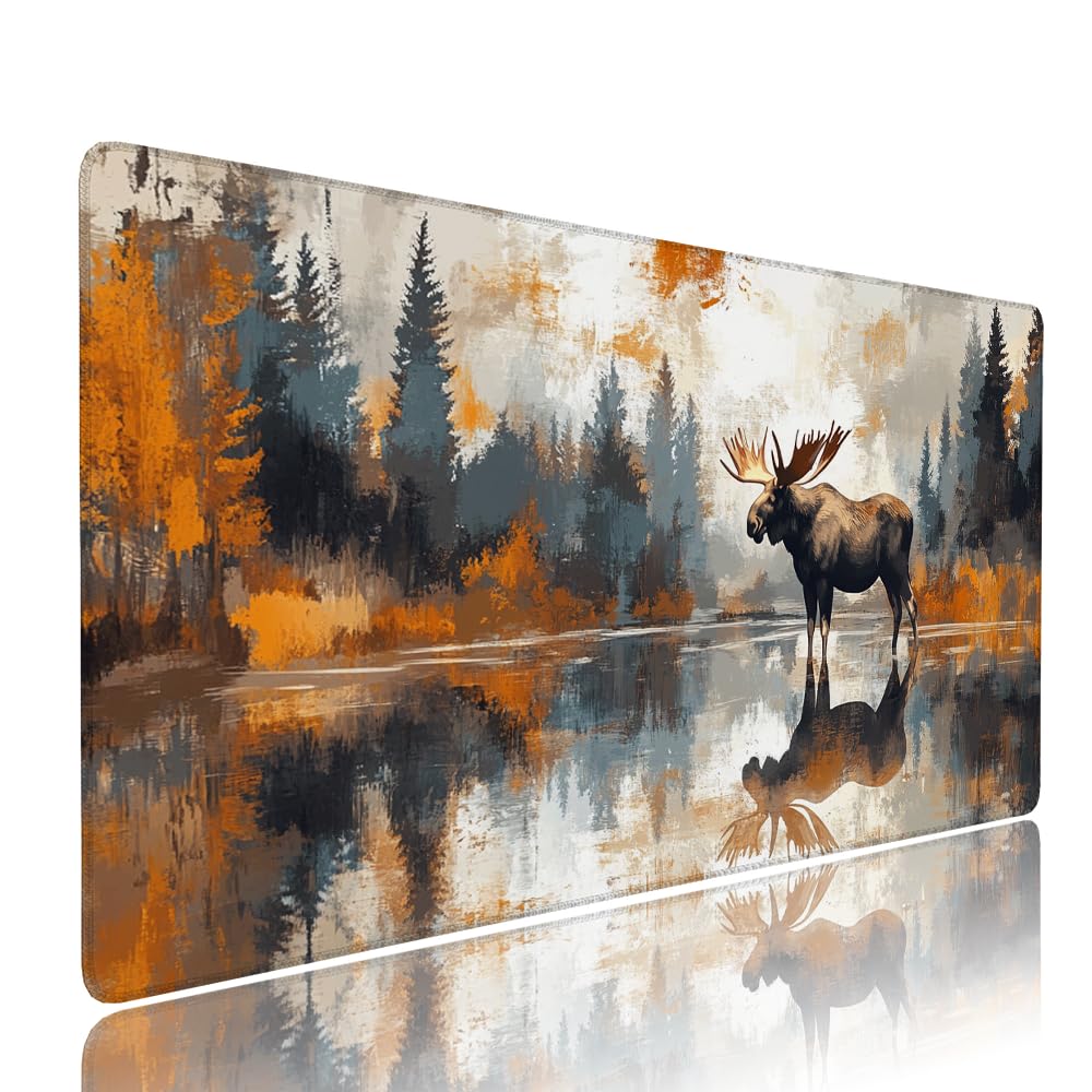 Tappetino Mouse Gaming xxl Accessori Scrivania Ufficio Grigio Cervo Grande Tappetino Mouse e Tastiera Sottomano da Scrivania, Gaming Accessori pc 1200x600x3mm Base Antiscivolo, per PC Laptop d-677