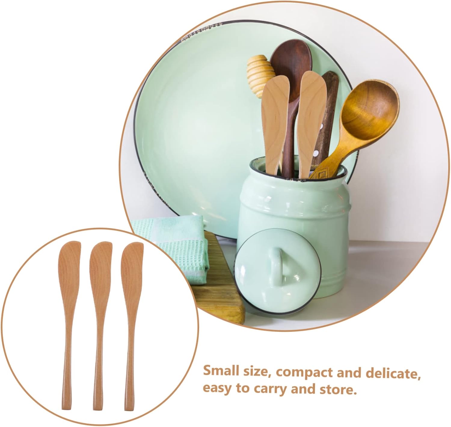 Unomor Wood Cheese Knives 3pcs Wooden Butter Spreaders for Jam