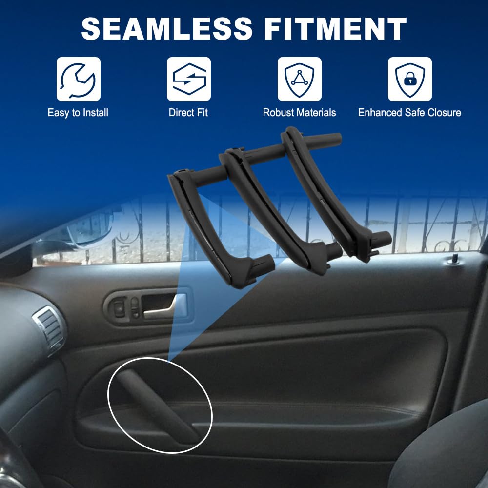 Riloer 3 Manijas Tirador interior de puerta para reposabrazos 3B4867372 3B0867180A, 3B4867179B, Compatible con VW Passat B5.5 2001-2005
