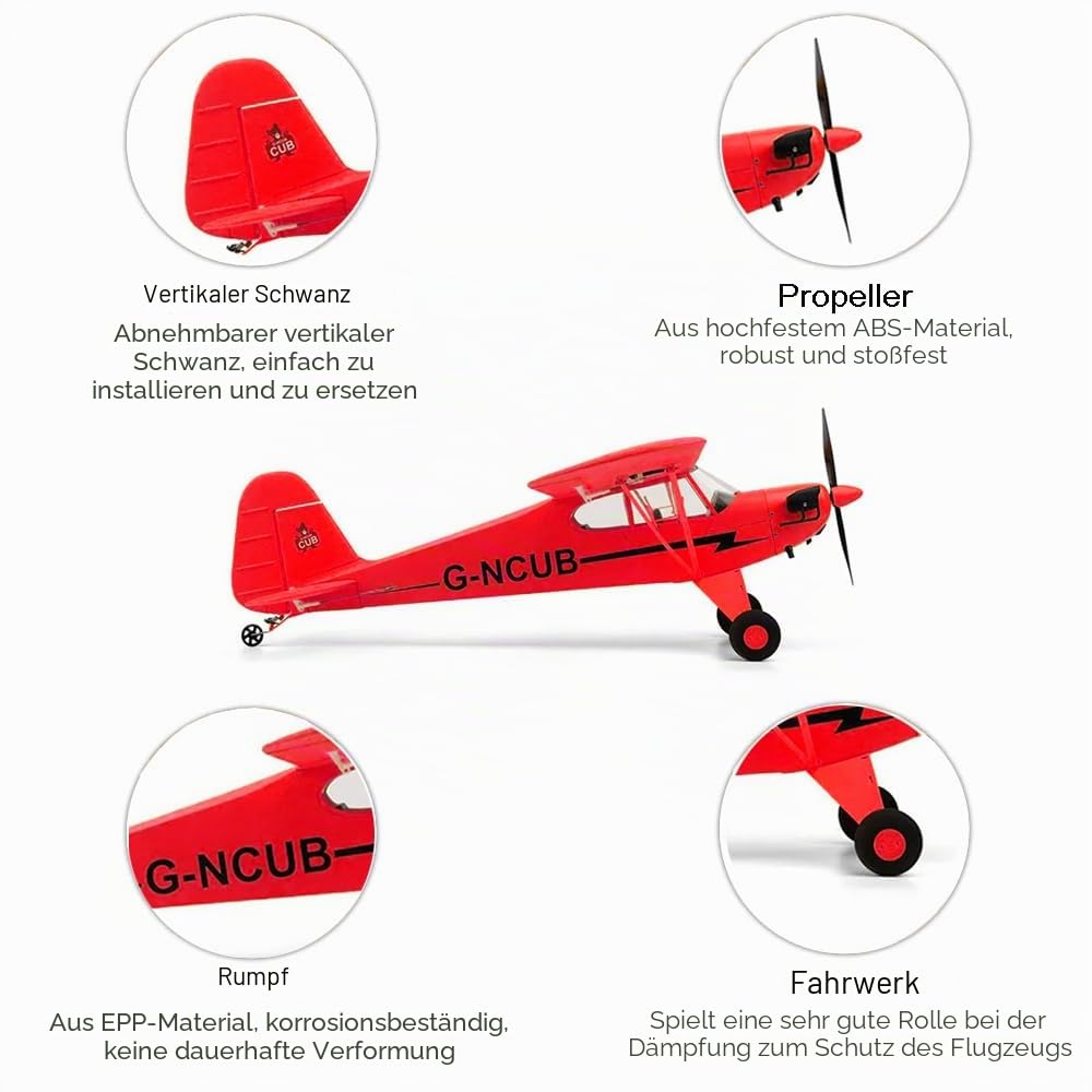 J3 CUB RC Flugzeug 3D/6G 5CH Ferngesteuertes Flugzeug für Erwachsene 1406 Bürstenloser Motor Outdoor Starrflügel Stunt RC Segelflugzeug mit Austauschbaren Teilen