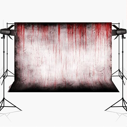 Miniatura 3 de Lofaris Telón de fondo de Halloween para fotos de pared sangrienta y grungy, fondos de fotografía de asesinato, crimen de terror, decoración de