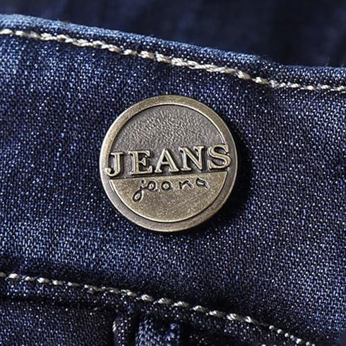 Denim Pants for Men Fleece Thicken Lined Thermal Jeans Relaxed Straight Fit Stretch Button Fly Business Casual Pants4