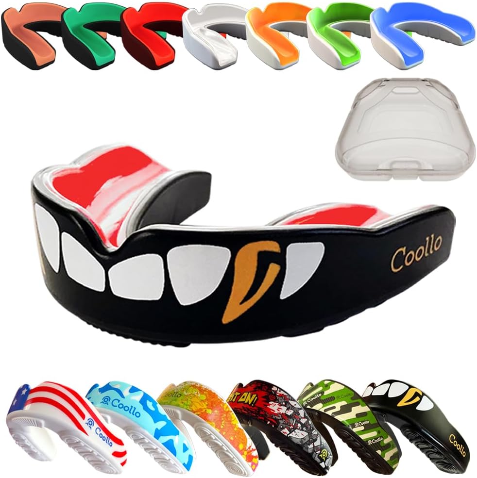 Boil and Bite Mouth Guard (Youth & Adult) DA Custom Fit Sport Mouthpiece for Football, Hockey, Rugby, Lacrosse,Boxing,MMA(Free Case Included!)