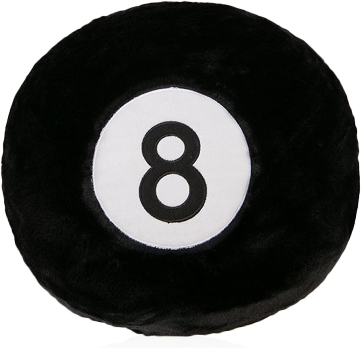 zhidiloveyou 8 Ball Pillow Black Stuffed Billiards Plush Small Decorative Cushion Toy, 13 in