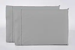 Kit 2 Fronhas Avulsas Percal 400 Fios Ponto Palito 100% Algodão (Cinza)