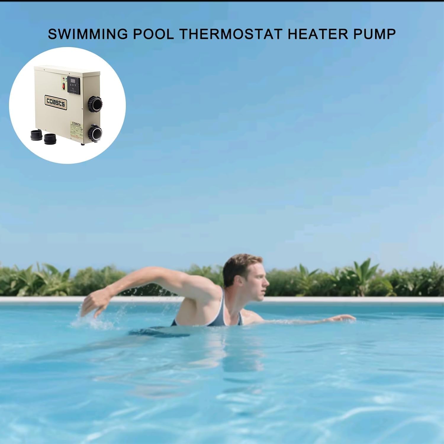 Riscaldatore elettrico per piscina, 11 KW 220 V, scaldabagno digitale con controllo intelligente, riscaldamento automatico e temperatura regolabile per spa domestica, doccia dell'hotel
