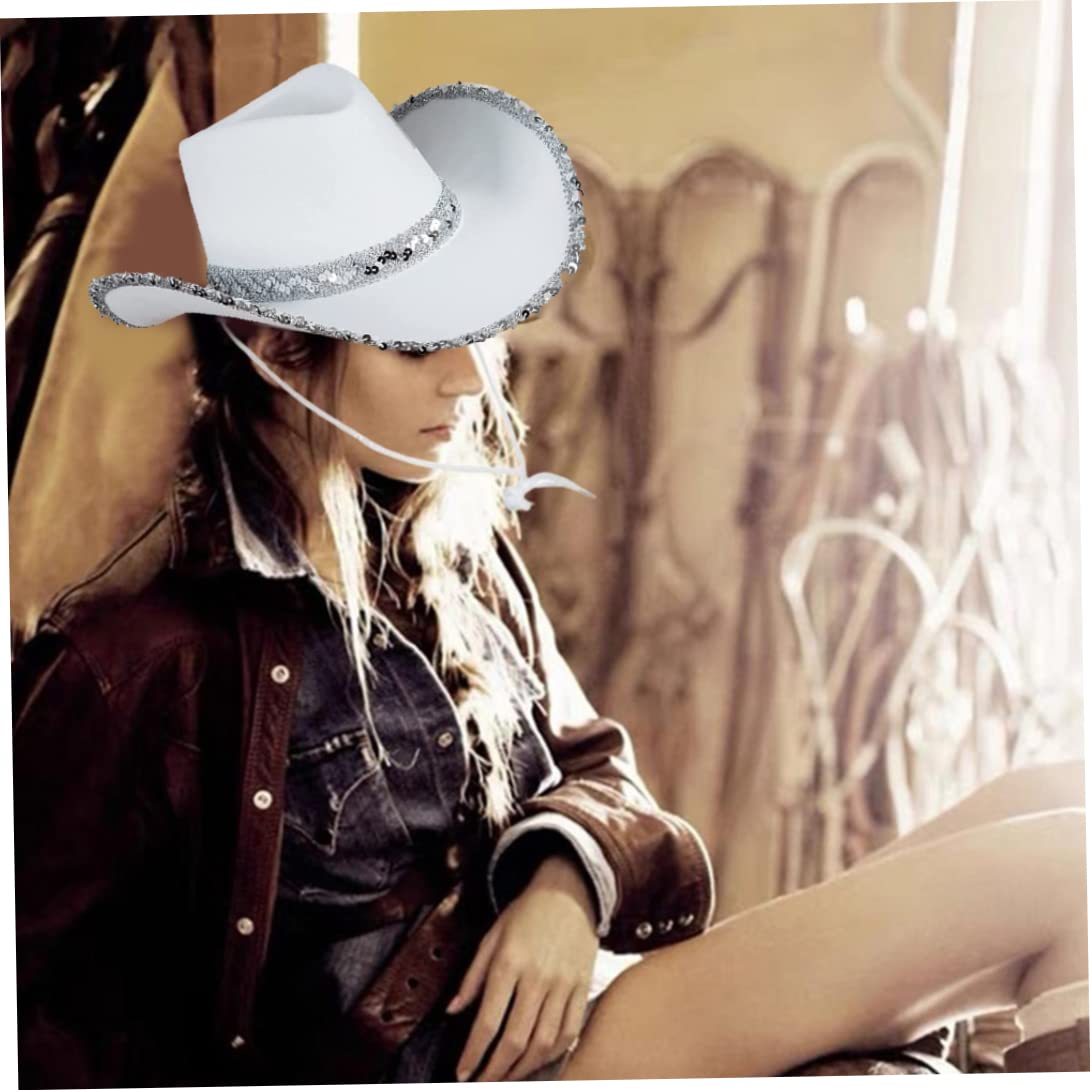 Cappello da cowboy texano per adulti, accessorio per feste in maschera bianco, per soldi, unisex.