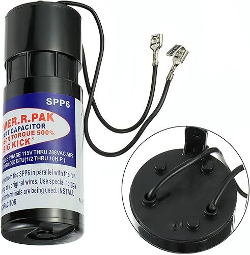 Miniatura 4 de BOJACK Reemplazo del condensador de arranque duro SPP6 115V-288VAC, aumenta el par del compresor 500%, unidades de acondicionamiento de aire de