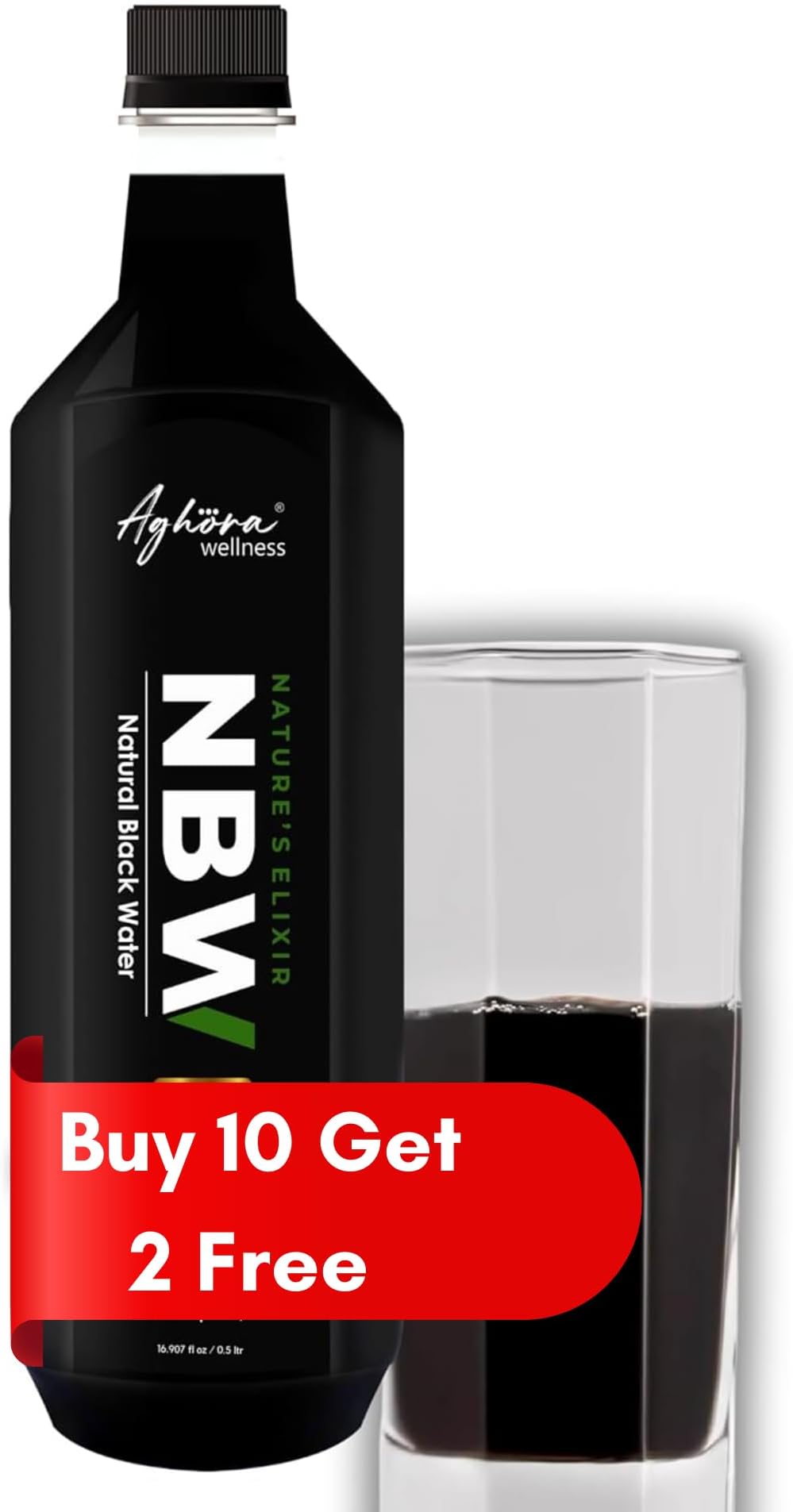 Black Alkaline Natural Water - 500 ML (Pack of 10+2 Free)