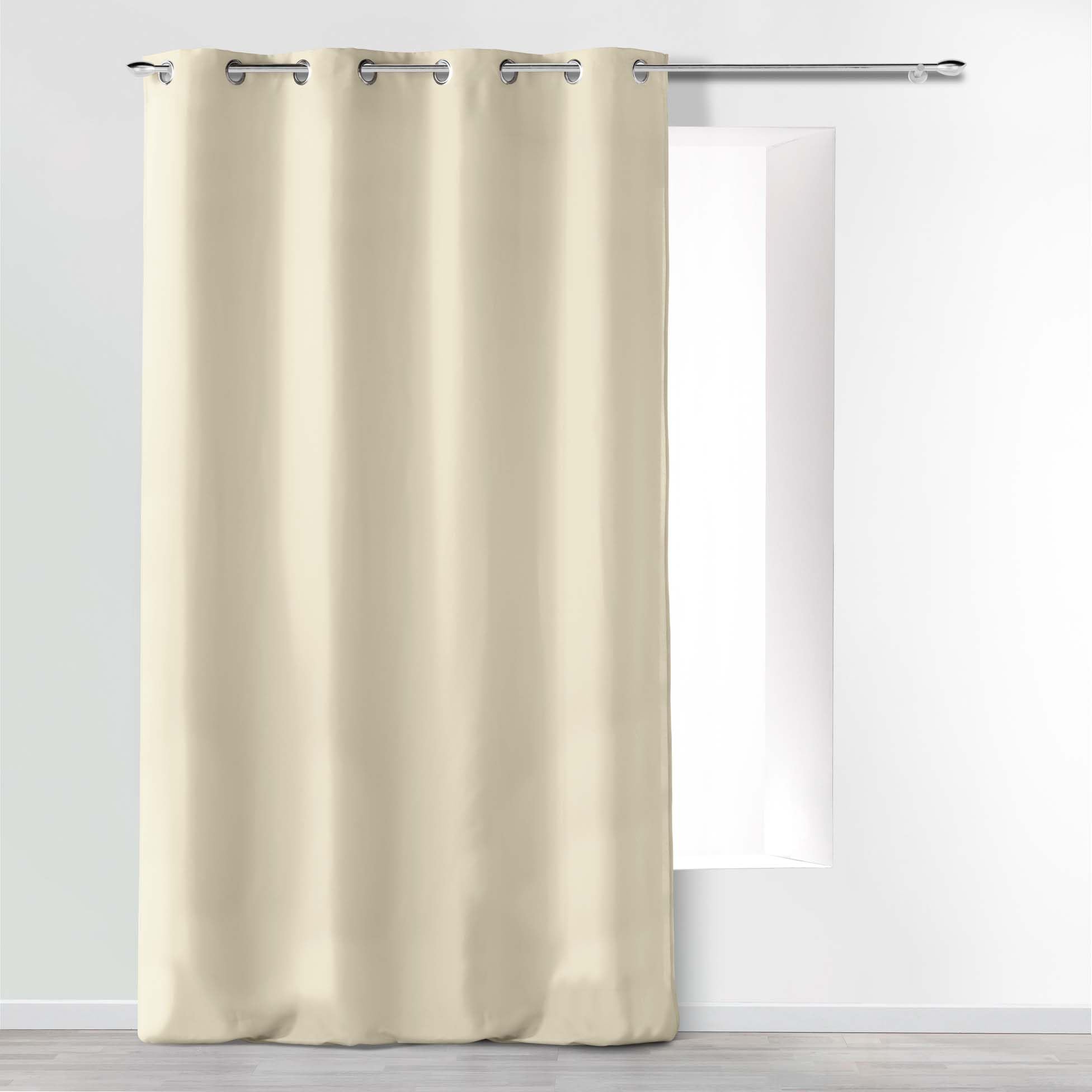 Douceur D'intérieur Natural Absolu Microfibre Curtain With Eyelets, Plain, Polyester, Polyester, 280 X 140 Cm