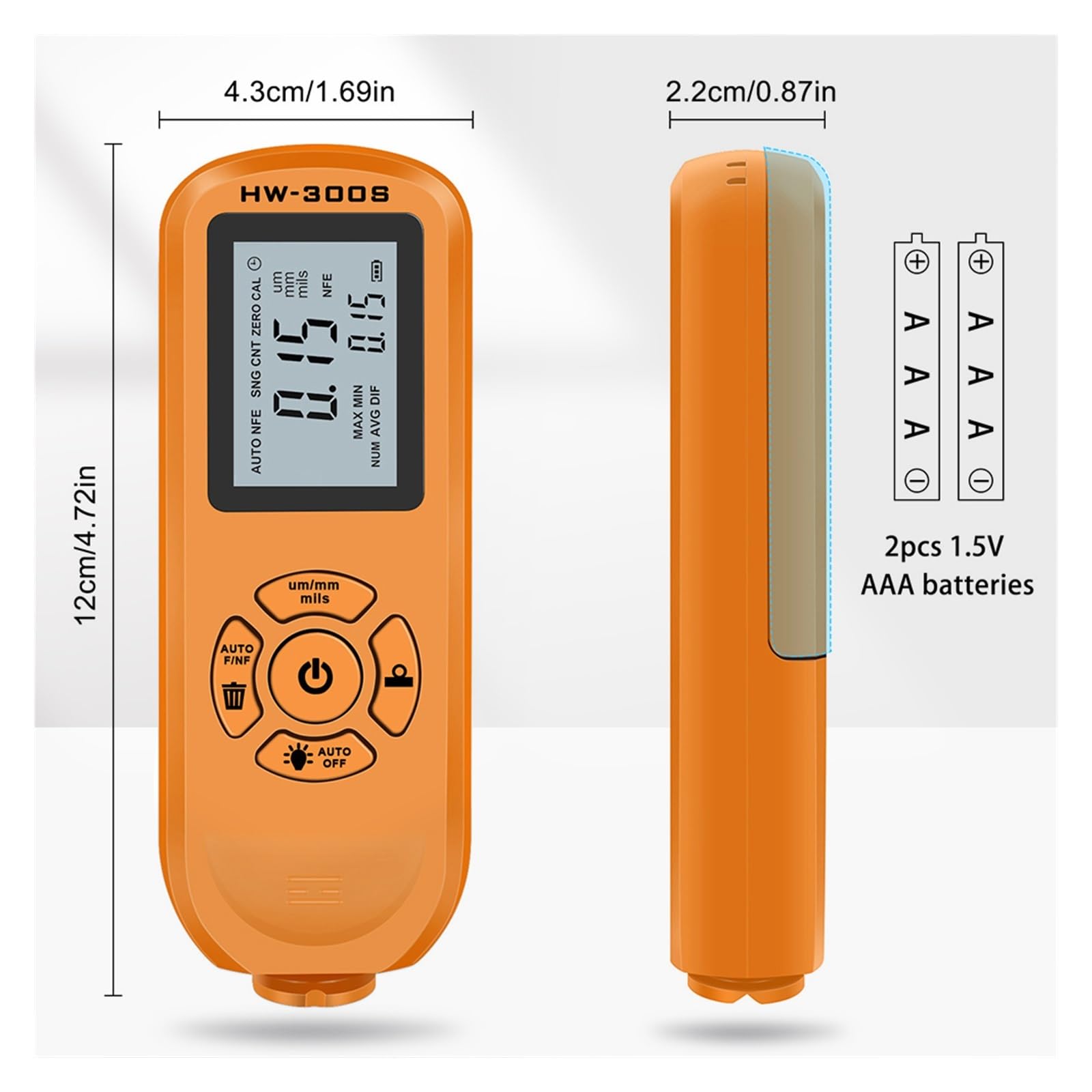 Miernik grubości farby Miernik grubości powłoki 0.01mm 1mil miernik grubości lakier samochodowy Tester grubości folii 0-2000UM narzędzia pomiarowe do powlekania(Black 02)