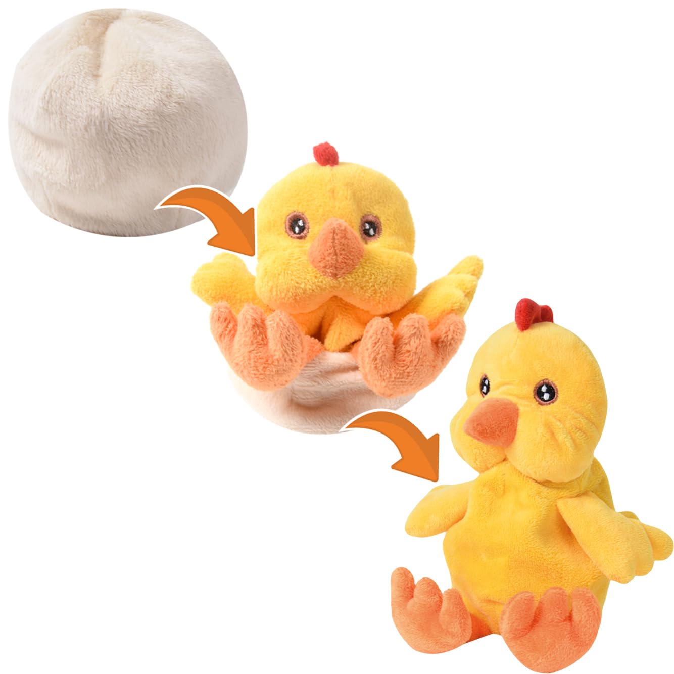 Creanino 2-in-1 Reversible Plush Toy, Chick Cuddly Toy, Reversible Cuddly Toy, Hand Puppet, Hand Puppets, Reversible Plushies