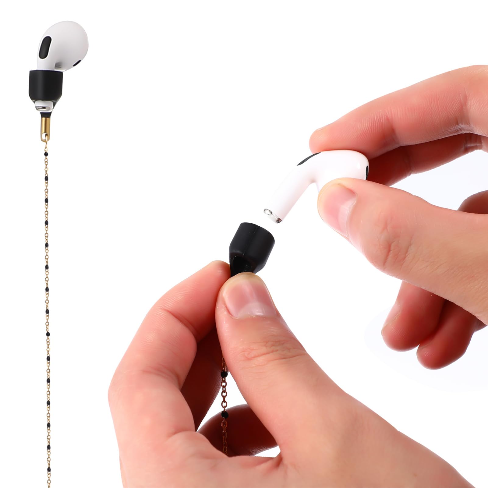 OSALADI 4piezas Funda De Silicona para Auriculares Cadena Antipérdida Kit Protector Compatible Pro Accesorio Práctico y Delicado para Uso Diario