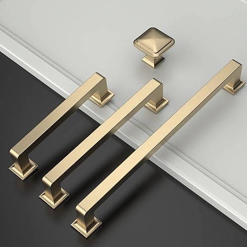 Miniatura 9 de Amerdeco Paquete de 6 tiradores de latón antiguo para gabinetes, centros de agujeros de 3 pulgadas, manijas de gabinete de cocina, herrajes para