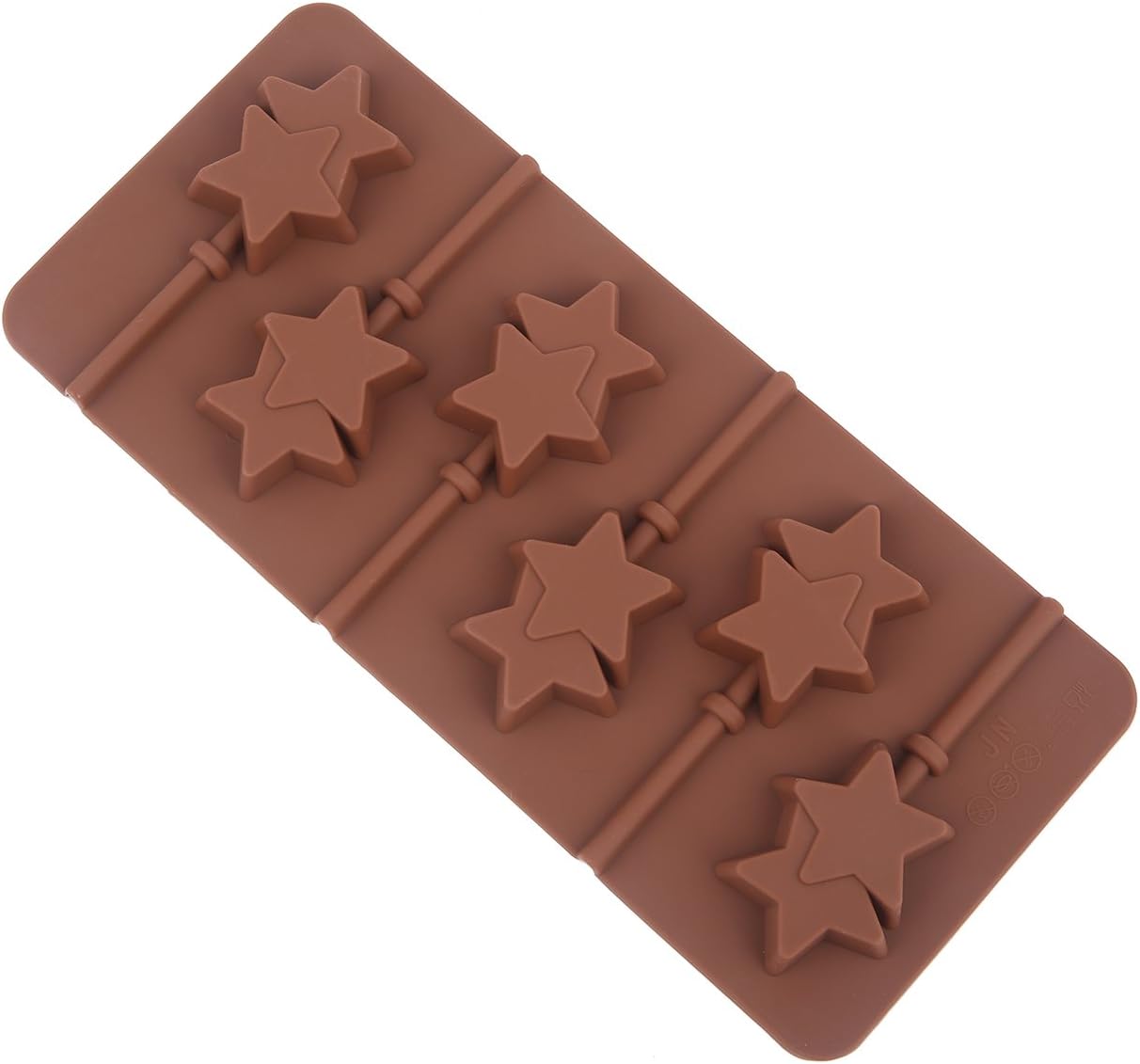 Silicone Hard Candy Lollipop Molds with Sticks DIY 3d Chocolate Fondant Mould for Cake Decorations (Star)