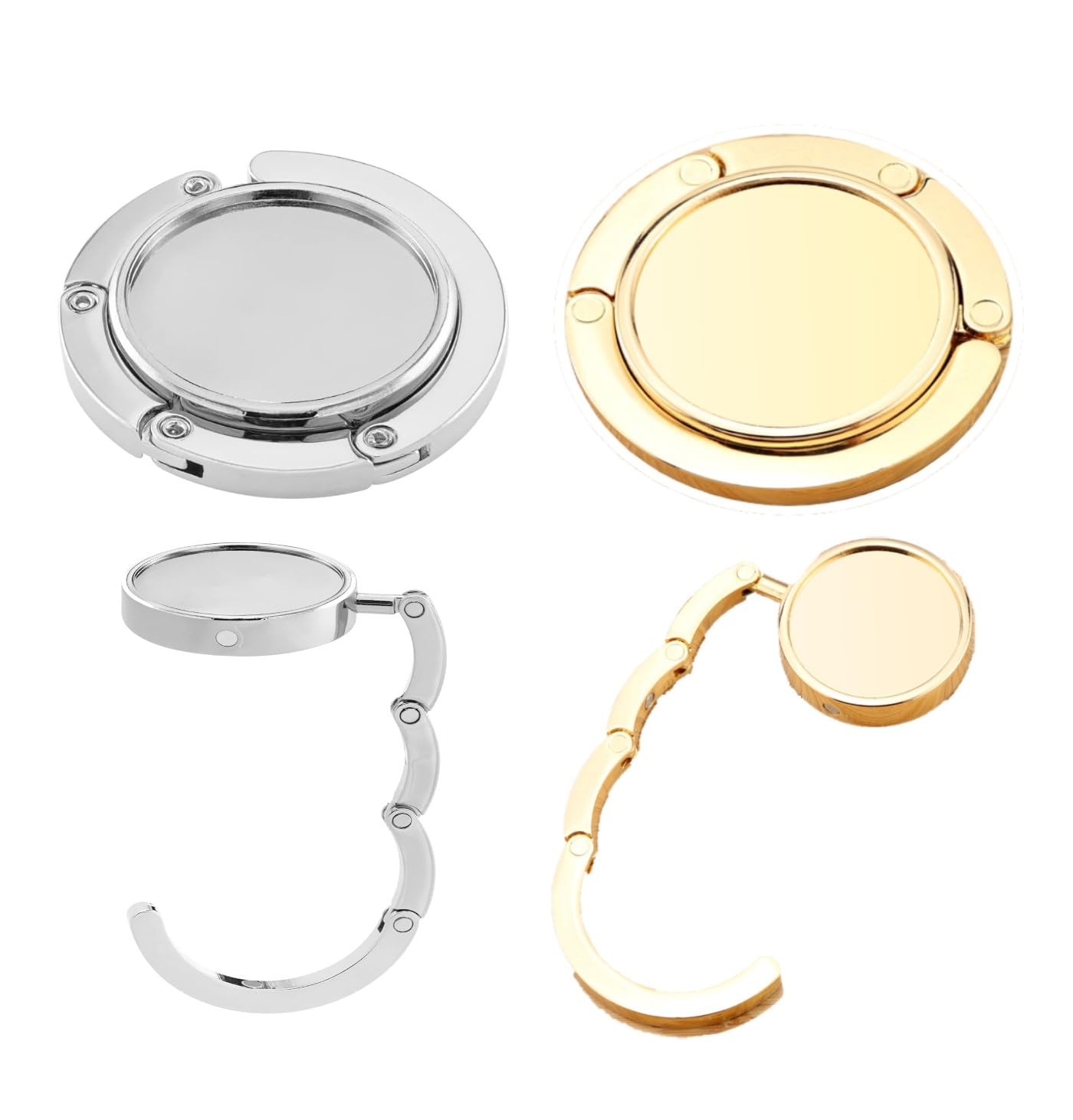 Ganci Pieghevoli Per Borsa Da Tavolo - 2 Pezzi In Alluminio, Antiscivolo, Portatili - Ideali Per Ristorante, Ufficio, Regalo - Foto 8