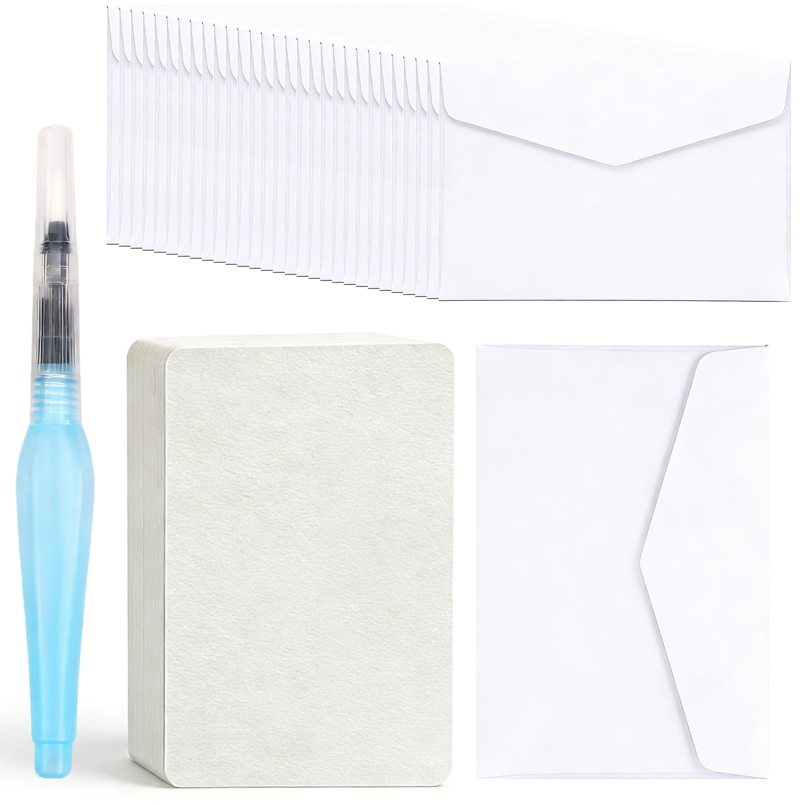 50 Sets Watercolor Cards, 140lb/300GSM Pure Cotton Foldable Blank Cards with Envelopes for Art Painting & Thank You Notes, 4x6 Inch