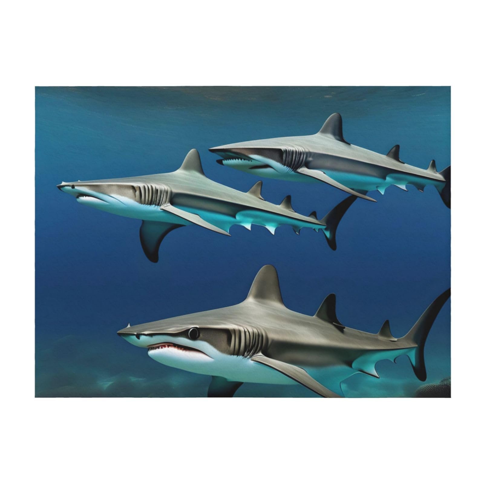 Couverture de lit requins marteaux EdWal en microfibre douce toutes tailles