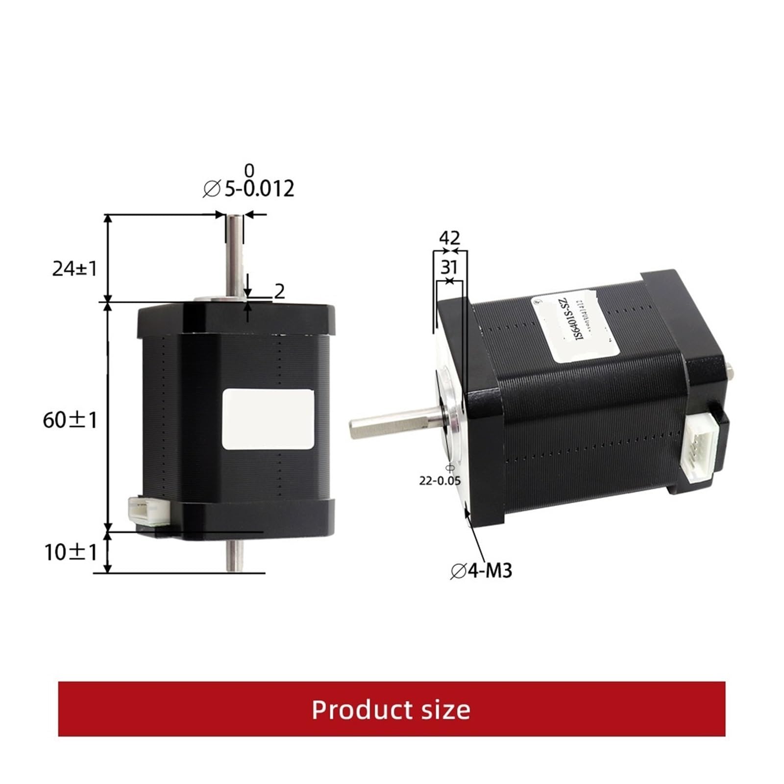 Motor paso a paso motor paso a paso de 1 eje 17HS6401S-SZ 17HS3401S-SZ 17HS4401S-SZ NEMA 17 Motor paso a paso doble eje 42BYGH 1.7A adecuado para impresoras 3D(17HS6401S-SZ)