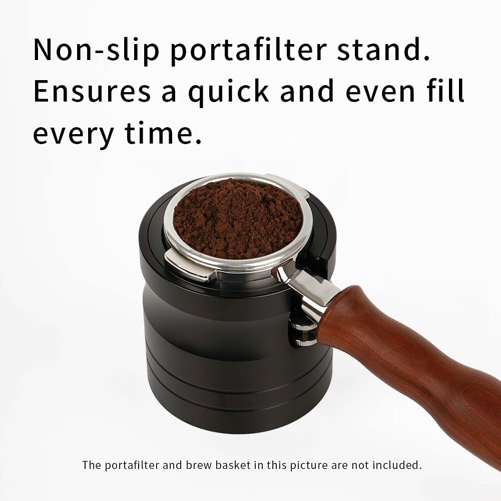 watchget Coffee Portafilter Holder, Espresso Tamping Station Aluminum Alloy Espresso Tamper Stand for Most 58mm Coffee Portafilters with Non-slip Base