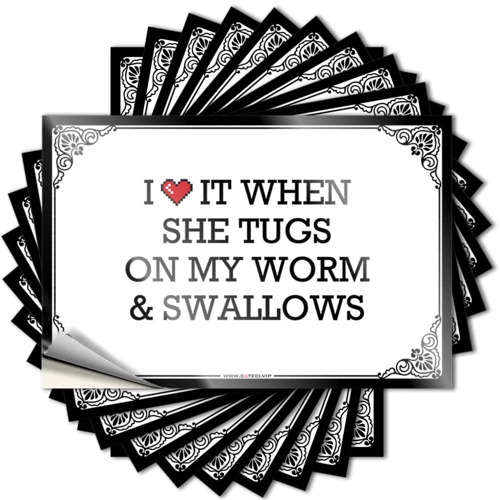 Garage Decor for Men, Decal Darts Garage I Love It When She Tugs On My Worm & Swallows | High Waterproof Vinyl Stickers(6X9CM)